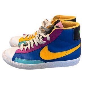 Nike Blazer Mid Multicolor High-Top Sneakers US 6.5Y Vibrant Leather Design
